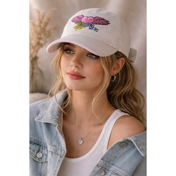 Harley Davidson Heart Wings Hat AdjustableTie Back Ponytail Cap Biker Babe main image 8